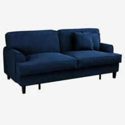 Habitat Canapé Convertible 3 Places En Velours - Couchage 160x200 Cm - Bleu 8 Habitat Canapé Convertible 3 Places En Velours - Couchage 160x200 Cm - Bleu -meubles boutique canape convertible 3 places en velours couchage 160x200 cm bleu 13503717