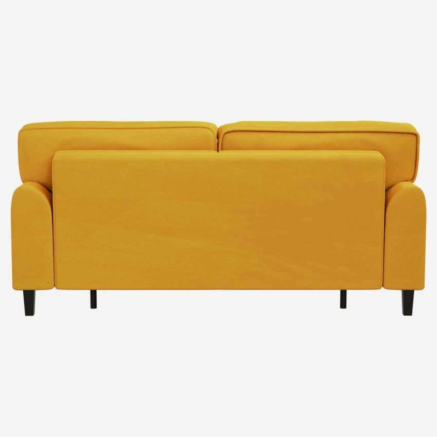 Habitat Canapé Convertible 3 Places En Velours - Couchage 160x200 Cm - Jaune Moutarde 4 Habitat Canapé Convertible 3 Places En Velours - Couchage 160x200 Cm - Jaune Moutarde – Image 4