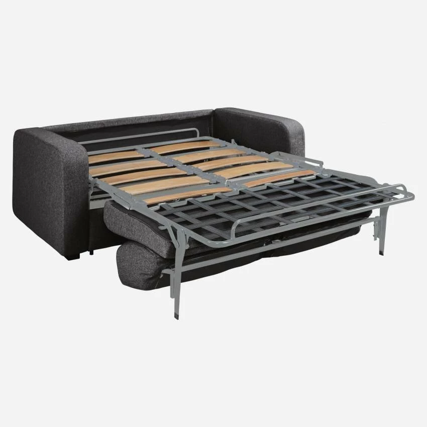 Habitat Canapé Convertible Compact à Lattes En Tissu - Gris Foncé 3 Habitat Canapé Convertible Compact à Lattes En Tissu - Gris Foncé – Image 3