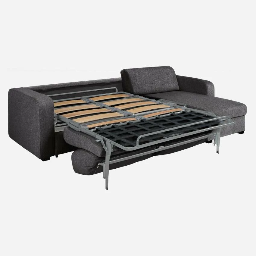 Habitat Canapé Convertible D'angle 2 Places à Lattes En Tissu - Gris Foncé 3 Habitat Canapé Convertible D'angle 2 Places à Lattes En Tissu - Gris Foncé – Image 3