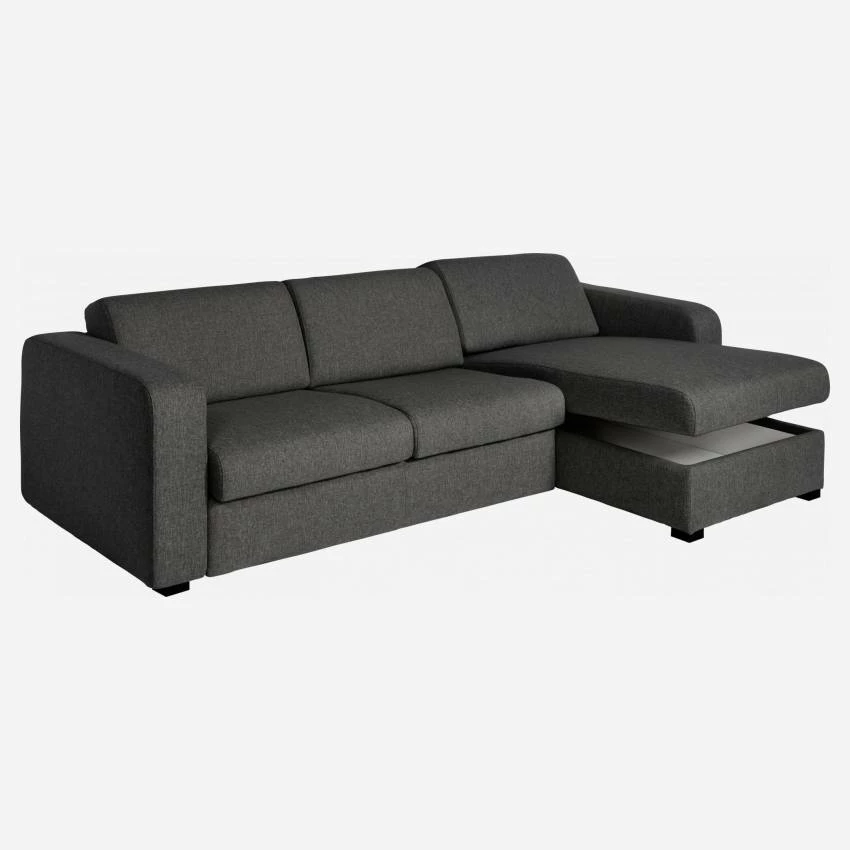 Habitat Canapé Convertible D'angle 2 Places En Tissu - Gris Foncé 3 Habitat Canapé Convertible D'angle 2 Places En Tissu - Gris Foncé – Image 3