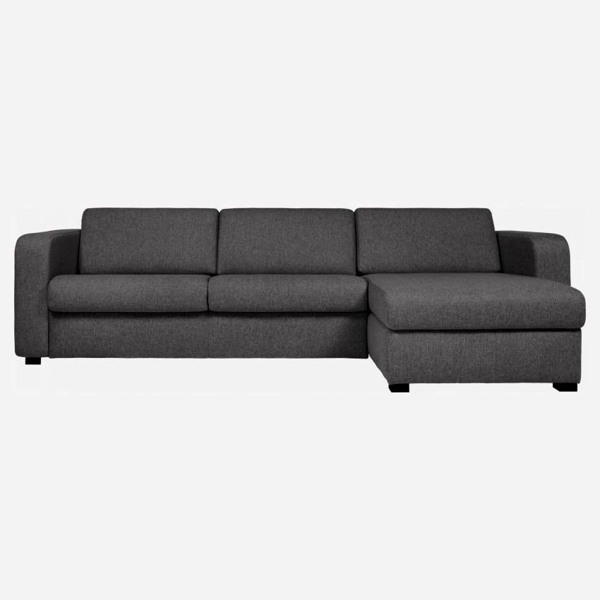 Habitat Canapé Convertible D'angle 3 Places à Lattes En Tissu - Gris Foncé 1 Habitat Canapé Convertible D'angle 3 Places à Lattes En Tissu - Gris Foncé