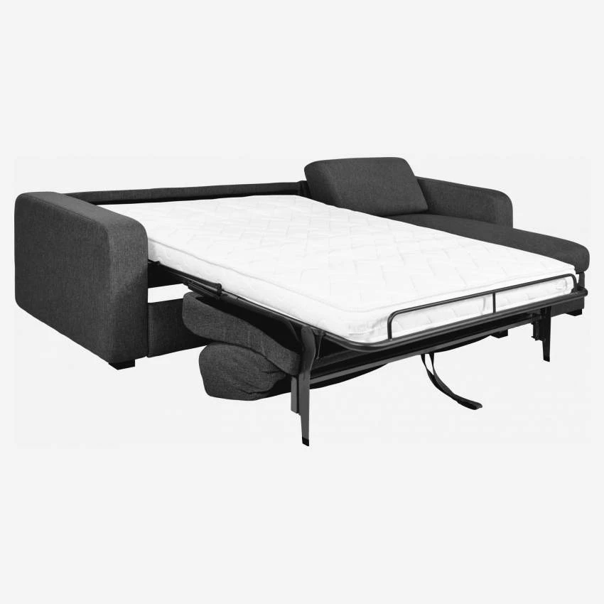 Habitat Canapé Convertible D'angle 3 Places à Lattes En Tissu - Gris Foncé 5 Habitat Canapé Convertible D'angle 3 Places à Lattes En Tissu - Gris Foncé – Image 5