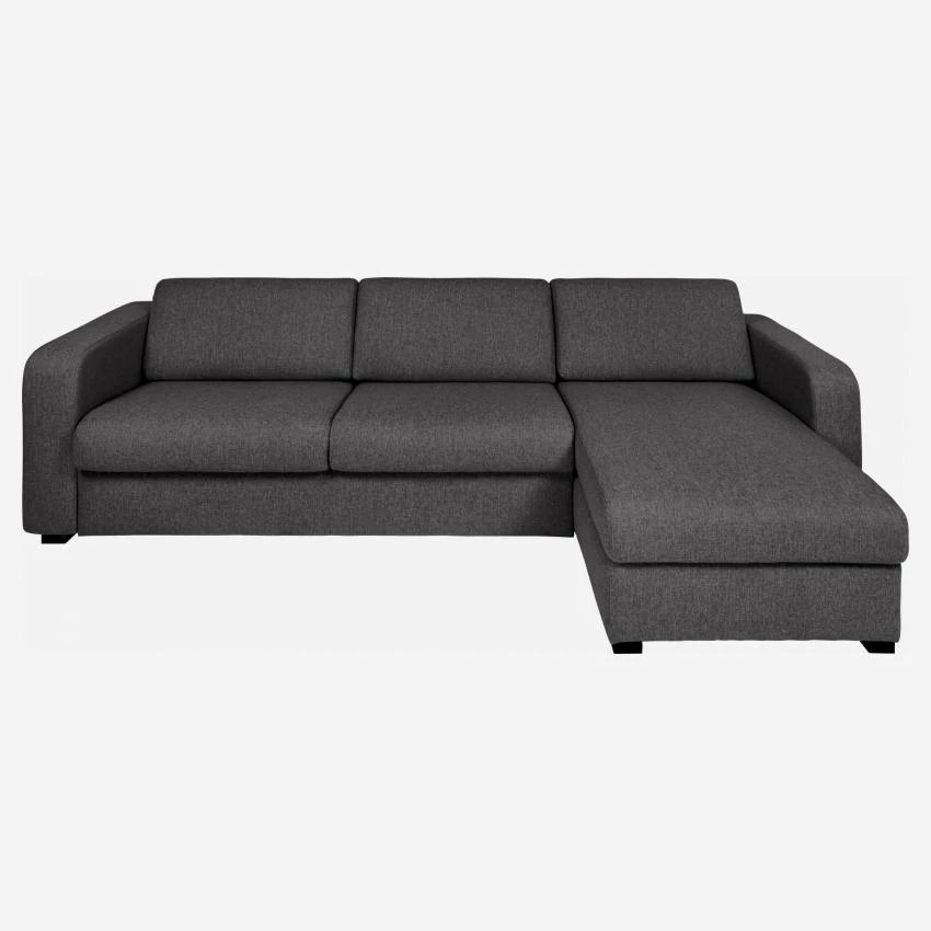 Habitat Canapé Convertible D'angle 3 Places En Tissu - Gris Foncé 2 Habitat Canapé Convertible D'angle 3 Places En Tissu - Gris Foncé – Image 2