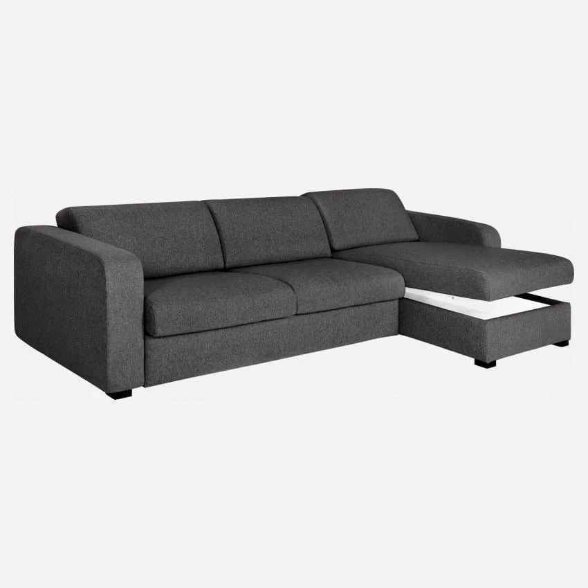 Habitat Canapé Convertible D'angle 3 Places En Tissu - Gris Foncé 3 Habitat Canapé Convertible D'angle 3 Places En Tissu - Gris Foncé – Image 3