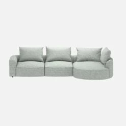 Habitat Canapé D'angle Droit En Tissu Alba - Gris Brume