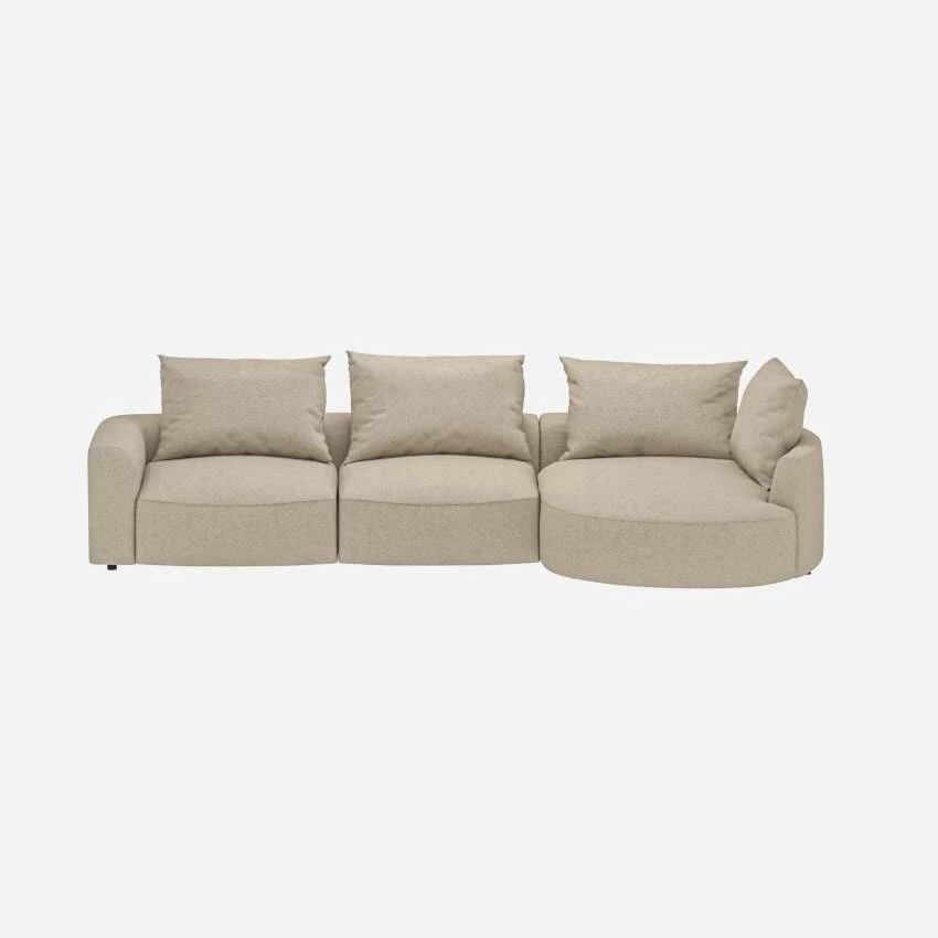 Habitat Canapé D'angle Droit En Tissu Lucca - Blanc Mastic 6 Habitat Canapé D'angle Droit En Tissu Lucca - Blanc Mastic – Image 6