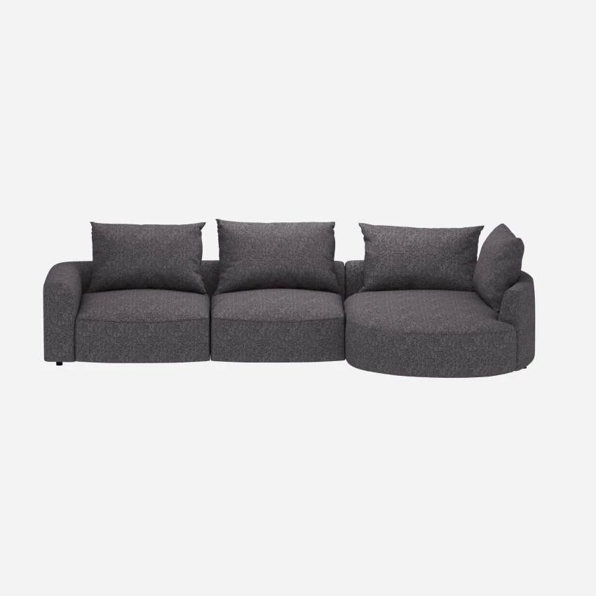 Habitat Canapé D'angle Droit En Tissu Lucca - Bleu Zingué 1 Habitat Canapé D'angle Droit En Tissu Lucca - Bleu Zingué