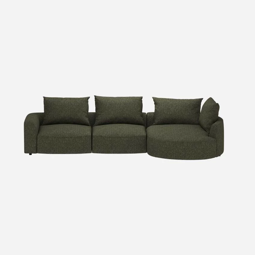 Habitat Canapé D'angle Droit En Tissu Lucca - Vert Mousse 3 Habitat Canapé D'angle Droit En Tissu Lucca - Vert Mousse – Image 3