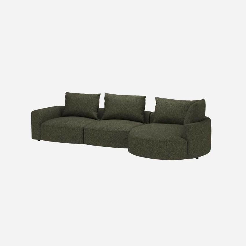 Habitat Canapé D'angle Droit En Tissu Lucca - Vert Mousse 2 Habitat Canapé D'angle Droit En Tissu Lucca - Vert Mousse – Image 2