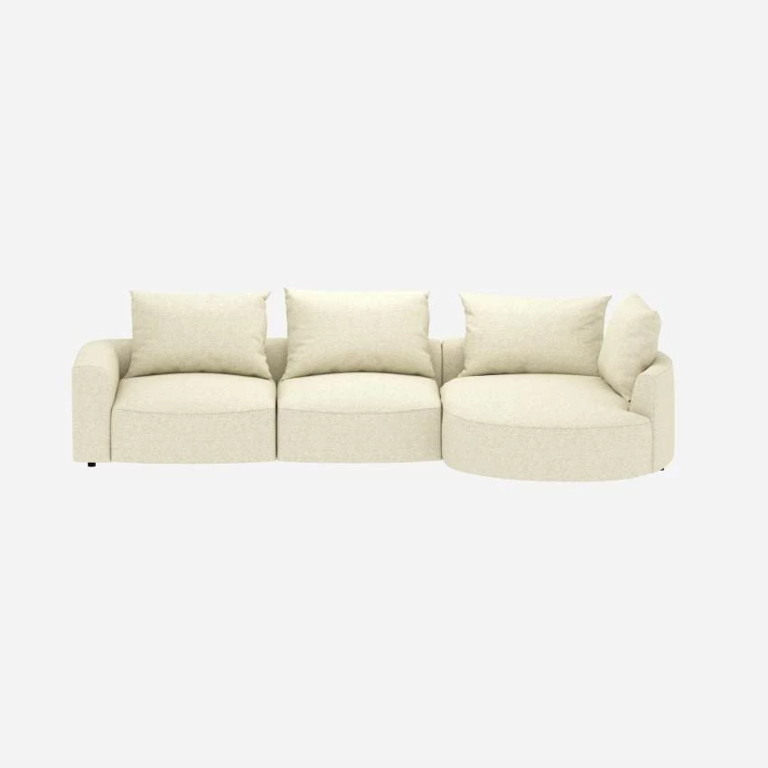 Habitat Canapé D'angle Droit En Tissu Venezia - Blanc Craie 3 Habitat Canapé D'angle Droit En Tissu Venezia - Blanc Craie – Image 3