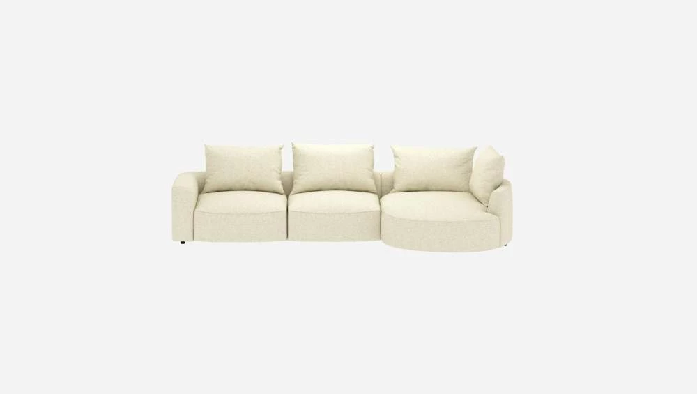 Habitat Canapé D'angle Droit En Tissu Venezia - Blanc Craie 5 Habitat Canapé D'angle Droit En Tissu Venezia - Blanc Craie – Image 5