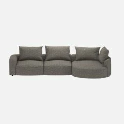 Habitat Canapé D'angle Droit En Tissu Venezia - Bleu Zingué