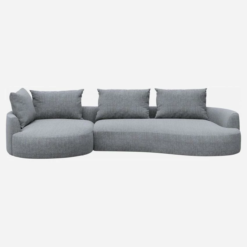 Habitat Canapé D'angle Gauche De Forme Organique En Tissu Bellagio - Bleu Céleste 1 Habitat Canapé D'angle Gauche De Forme Organique En Tissu Bellagio - Bleu Céleste