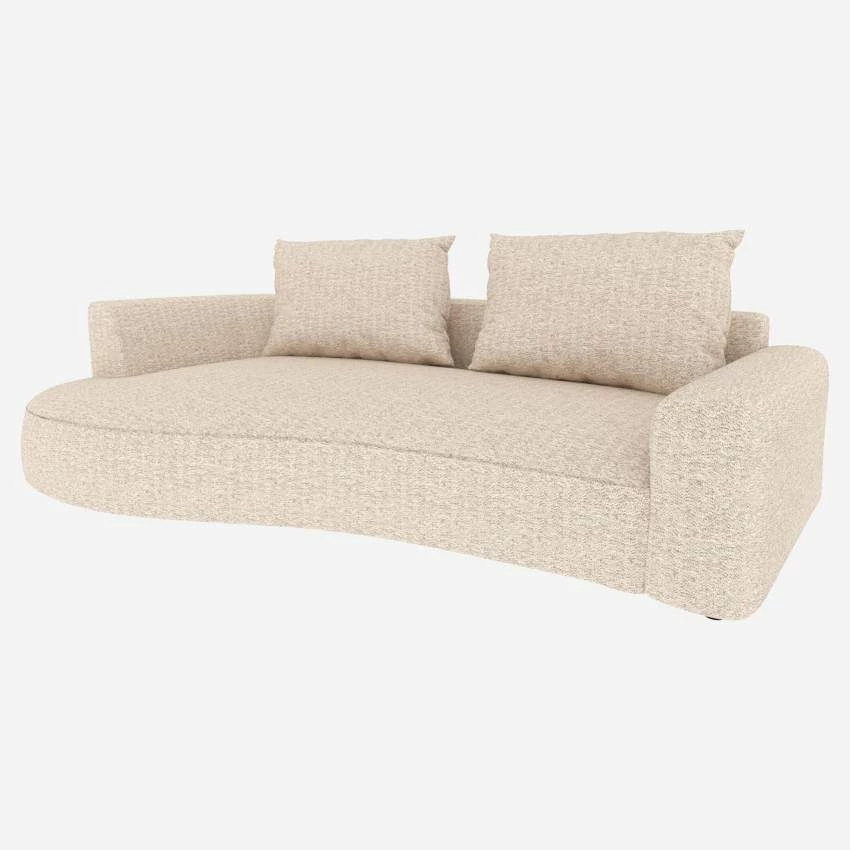 Habitat Canapé D'angle Gauche De Forme Organique En Tissu Bormio - Blanc Albâtre 2 Habitat Canapé D'angle Gauche De Forme Organique En Tissu Bormio - Blanc Albâtre – Image 2