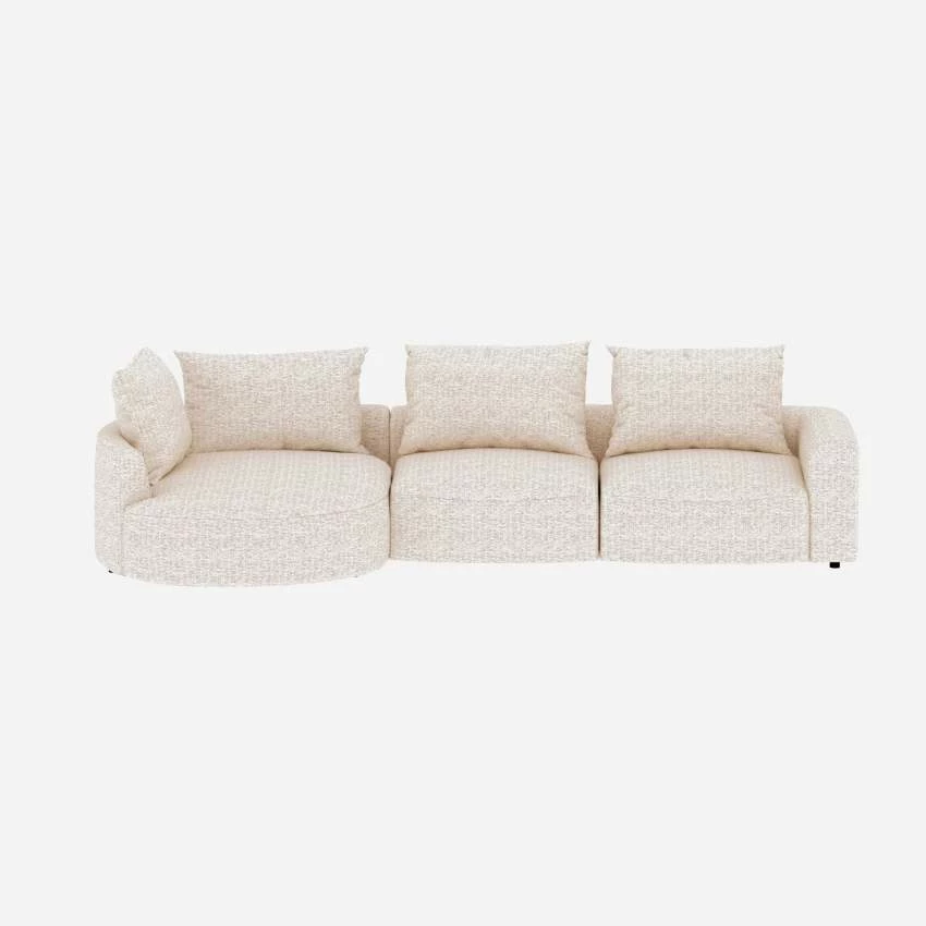 Habitat Canapé D'angle Gauche En Tissu Bormio - Blanc Albâtre 1 Habitat Canapé D'angle Gauche En Tissu Bormio - Blanc Albâtre