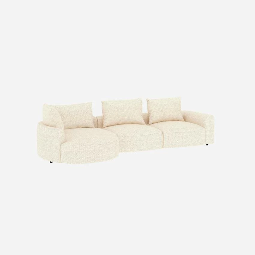 Habitat Canapé D'angle Gauche En Tissu Bormio - Blanc Albâtre 4 Habitat Canapé D'angle Gauche En Tissu Bormio - Blanc Albâtre – Image 4