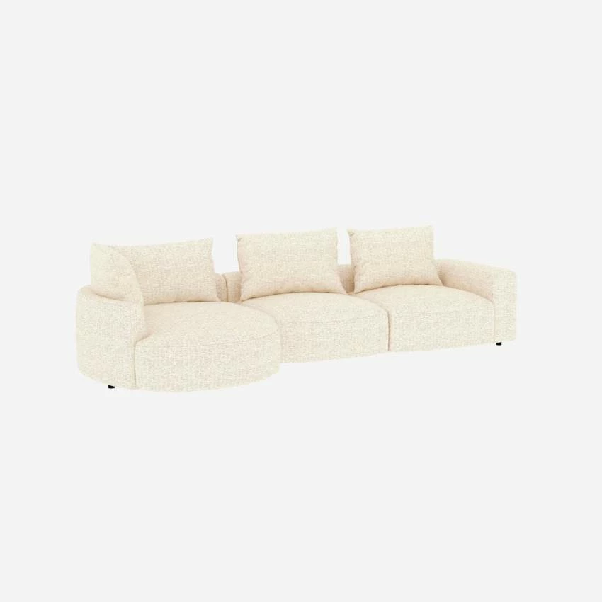 Habitat Canapé D'angle Gauche En Tissu Bormio - Blanc Albâtre 2 Habitat Canapé D'angle Gauche En Tissu Bormio - Blanc Albâtre – Image 2