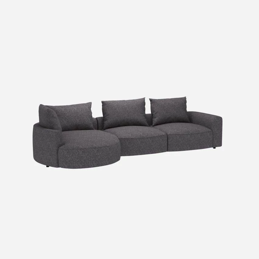 Habitat Canapé D'angle Gauche En Tissu Lucca - Bleu Zingué 2 Habitat Canapé D'angle Gauche En Tissu Lucca - Bleu Zingué – Image 2