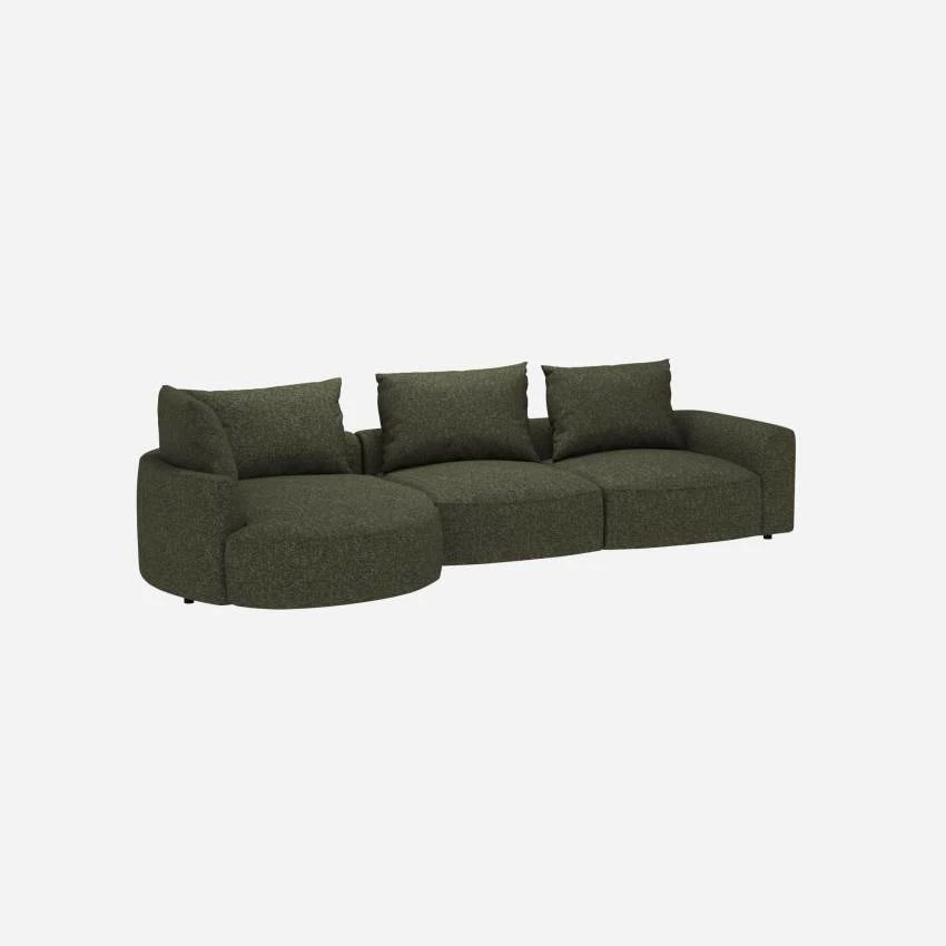 Habitat Canapé D'angle Gauche En Tissu Lucca - Vert Mousse 4 Habitat Canapé D'angle Gauche En Tissu Lucca - Vert Mousse – Image 4
