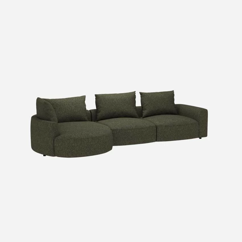 Habitat Canapé D'angle Gauche En Tissu Lucca - Vert Mousse 2 Habitat Canapé D'angle Gauche En Tissu Lucca - Vert Mousse – Image 2