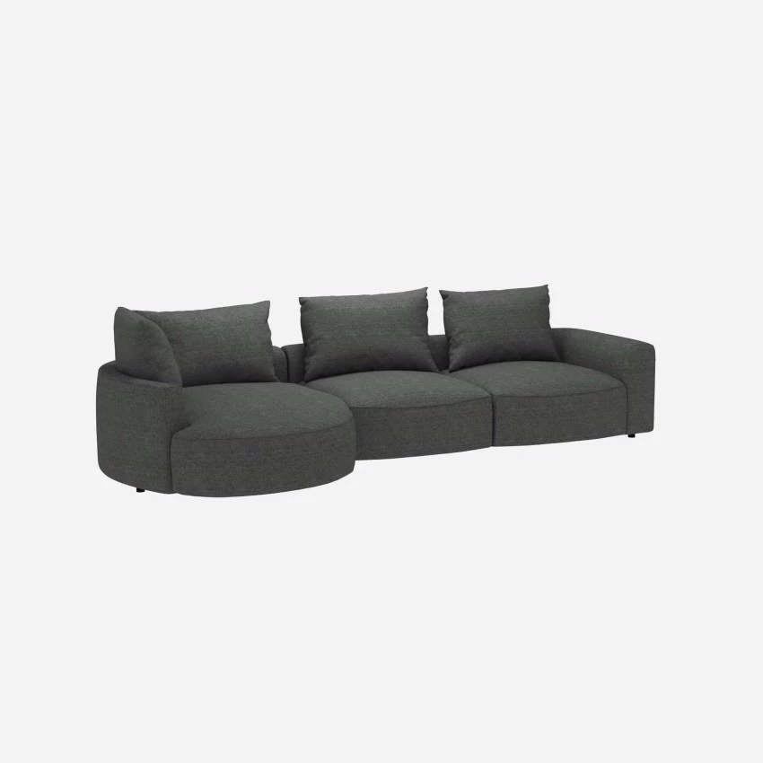 Habitat Canapé D'angle Gauche En Tissu Melina - Gris Ardoise 2 Habitat Canapé D'angle Gauche En Tissu Melina - Gris Ardoise – Image 2