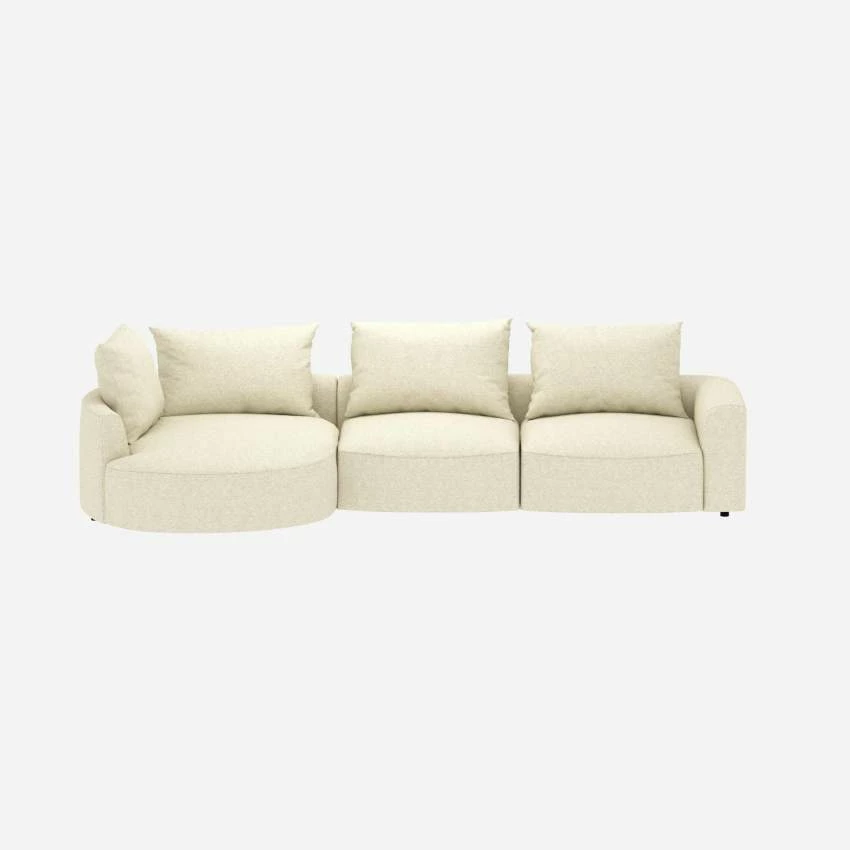 Habitat Canapé D'angle Gauche En Tissu Venezia - Blanc Craie 3 Habitat Canapé D'angle Gauche En Tissu Venezia - Blanc Craie – Image 3