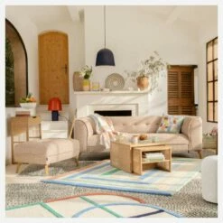 Habitat Canapé Droit 2 Places En Tissu Bellagio - Orange Aurore -meubles boutique canape droit 2 places en tissu bellagio orange aurore 13502631