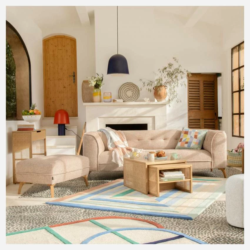 Habitat Canapé Droit 3 Places En Tissu Bellagio - Orange Aurore 6 Habitat Canapé Droit 3 Places En Tissu Bellagio - Orange Aurore – Image 6