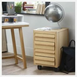 Habitat Caisson De Bureau En Chêne - 4 Tiroirs -meubles boutique cassettiera in rovere da scrivania 4 cassetti 11235499