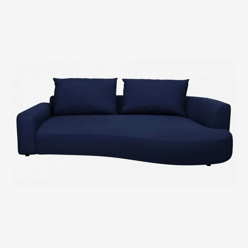 Habitat Canapé D'angle Droit De Forme Organique En Velours - Bleu Encre 6 Habitat Canapé D'angle Droit De Forme Organique En Velours - Bleu Encre – Image 6