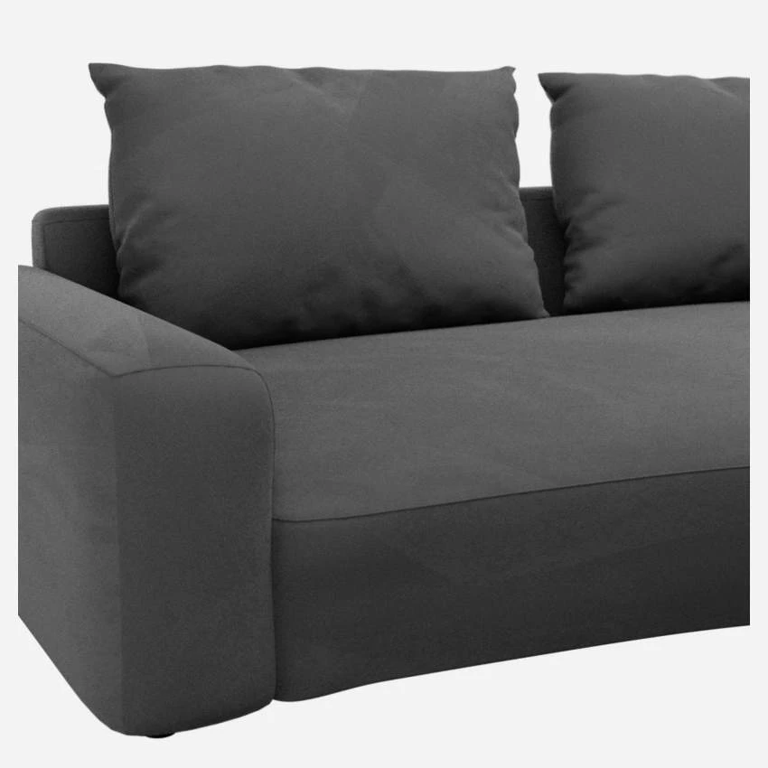 Habitat Canapé D'angle Droit De Forme Organique En Velours - Gris Ardoise 4 Habitat Canapé D'angle Droit De Forme Organique En Velours - Gris Ardoise – Image 4