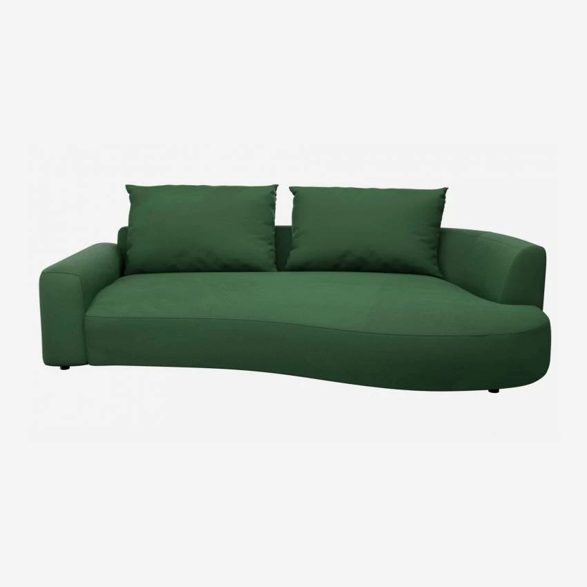 Habitat Canapé D'angle Droit De Forme Organique En Velours - Vert émeraude 6 Habitat Canapé D'angle Droit De Forme Organique En Velours - Vert émeraude – Image 6