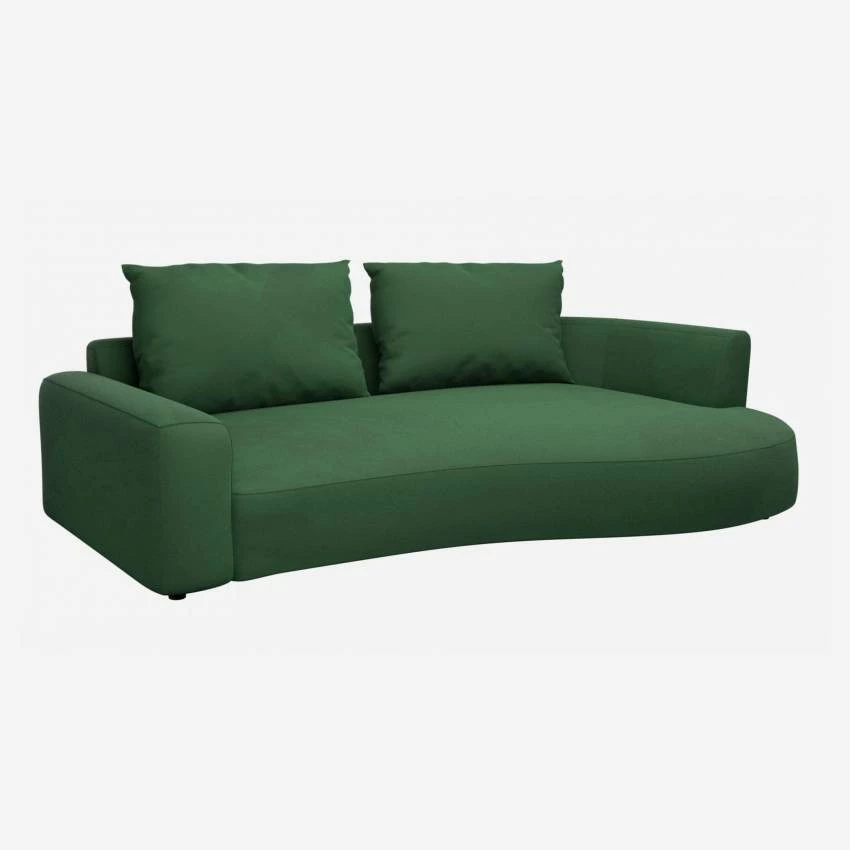 Habitat Canapé D'angle Droit De Forme Organique En Velours - Vert émeraude 2 Habitat Canapé D'angle Droit De Forme Organique En Velours - Vert émeraude – Image 2