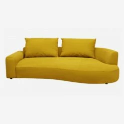 Habitat Canapé D'angle Droit De Forme Organique En Velours - Jaune Moutarde