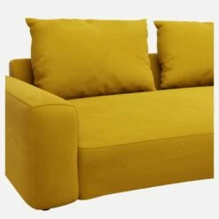 Habitat Canapé D'angle Droit De Forme Organique En Velours - Jaune Moutarde -meubles boutique catane cnp organique 2p drt vlrs jaune 11598207