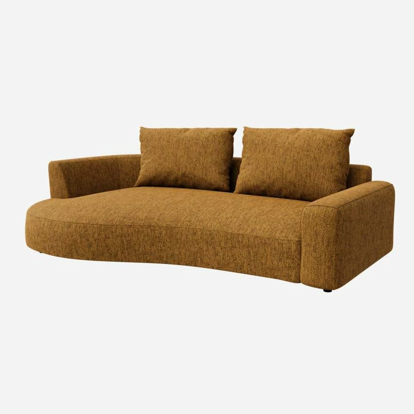 Habitat Canapé D'angle Gauche De Forme Organique En Tissu Copparo - Jaune Moutarde 2 Habitat Canapé D'angle Gauche De Forme Organique En Tissu Copparo - Jaune Moutarde – Image 2