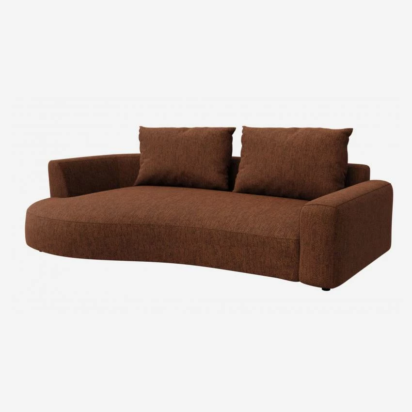 Habitat Canapé D'angle Gauche De Forme Organique En Tissu Copparo - Orange Rouille 2 Habitat Canapé D'angle Gauche De Forme Organique En Tissu Copparo - Orange Rouille – Image 2