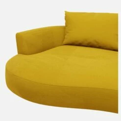 Habitat Canapé D'angle Gauche De Forme Organique En Velours - Jaune Moutarde -meubles boutique catane cnp organique 2p gch vlrs jaune 11598191