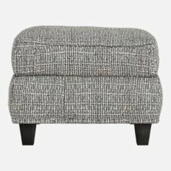 Habitat Repose-pieds En Tissu Italien - Gris Mélangé - Pieds Noirs -meubles boutique chester repose pieds p nevron p n 4155183 1