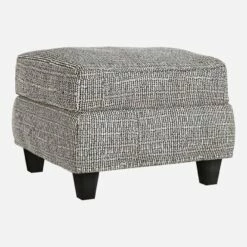 Habitat Repose-pieds En Tissu Italien - Gris Mélangé - Pieds Noirs -meubles boutique chester repose pieds p nevron p n 4155187 1