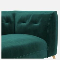 Habitat Canapé Droit 3 Places En Velours - Vert émeraude -meubles boutique cossano canap 3pl velvt petrol bleu 13360895