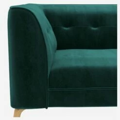 Habitat Canapé Droit 3 Places En Velours - Vert émeraude -meubles boutique cossano canap 3pl velvt petrol bleu 13360899