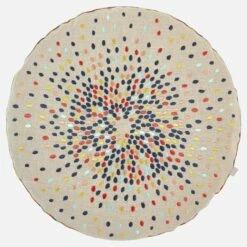 Habitat Coussin Rond En Lin - 45 X 45 Cm - Motif