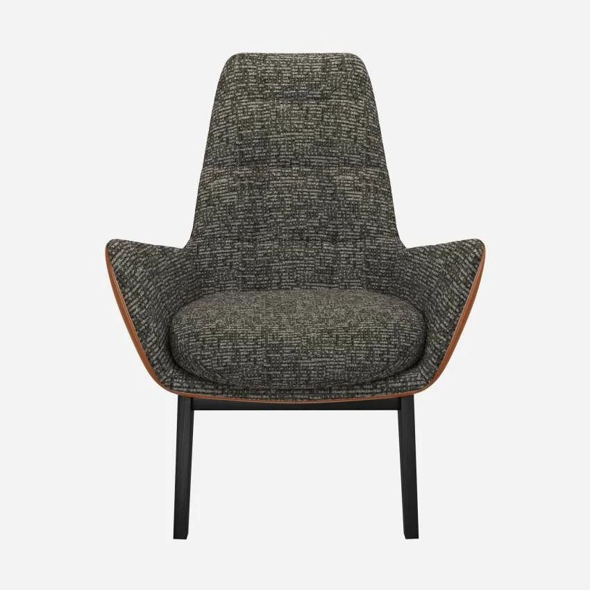Habitat Fauteuil En Tissu Alba Gris Nuageet Cuir Vintage - Pieds Noirs 1 Habitat Fauteuil En Tissu Alba Gris Nuageet Cuir Vintage - Pieds Noirs