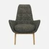 Habitat Fauteuil En Tissu Alba - Gris Nuage - Pieds Chêne
