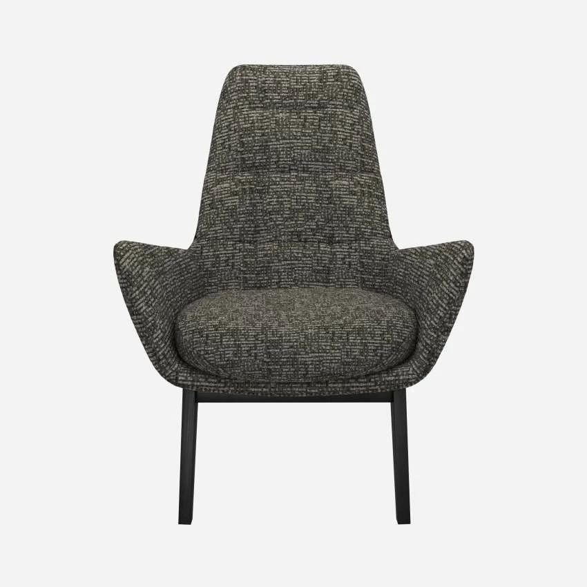 Habitat Fauteuil En Tissu Alba - Gris Nuage - Pieds Noirs 3 Habitat Fauteuil En Tissu Alba - Gris Nuage - Pieds Noirs – Image 3
