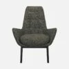 Habitat Fauteuil En Tissu Alba - Gris Nuage - Pieds Noirs