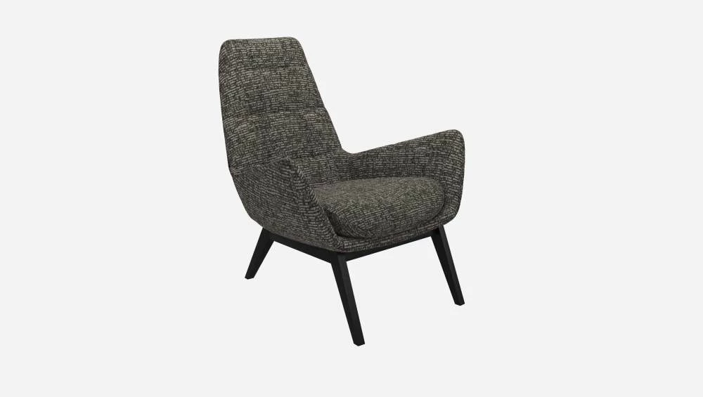 Habitat Fauteuil En Tissu Alba - Gris Nuage - Pieds Noirs 6 Habitat Fauteuil En Tissu Alba - Gris Nuage - Pieds Noirs – Image 6