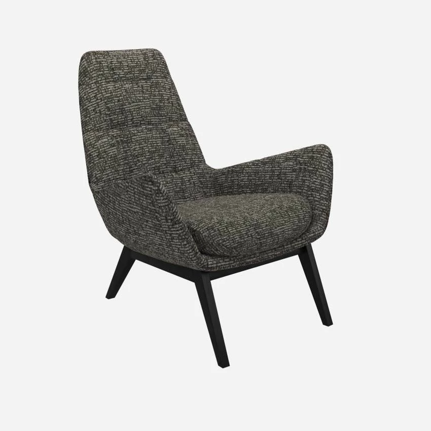 Habitat Fauteuil En Tissu Alba - Gris Nuage - Pieds Noirs 2 Habitat Fauteuil En Tissu Alba - Gris Nuage - Pieds Noirs – Image 2